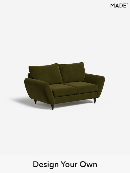 Matt Velvet Easy Clean/Deep Olive Green Tinsley By Made (H39651) | £799