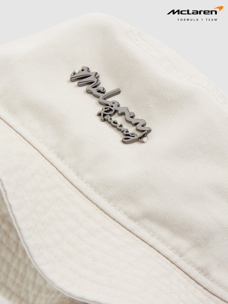 Reiss Stone Tapered Unisex Fit McLaren Racing Cotton Bucket Hat (H39698) | £42
