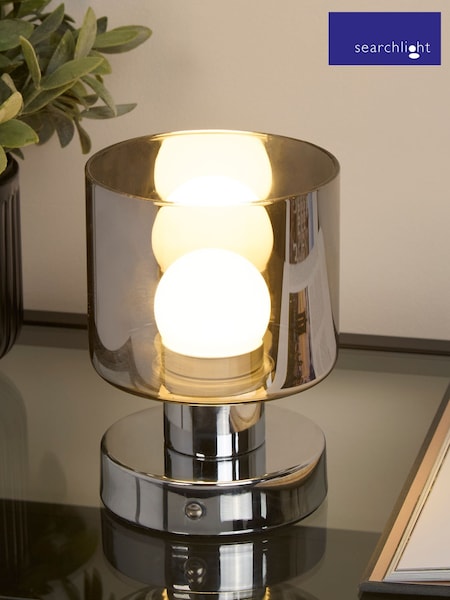Searchlight Chrome and Smoked Metropolis Table Lamp (H39713) | £21