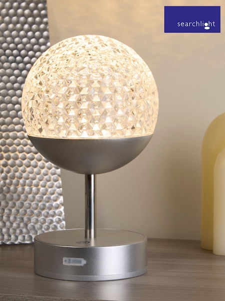Searchlight Silver and Chrome Lumina Ascend Table Lamp (H39717) | £22