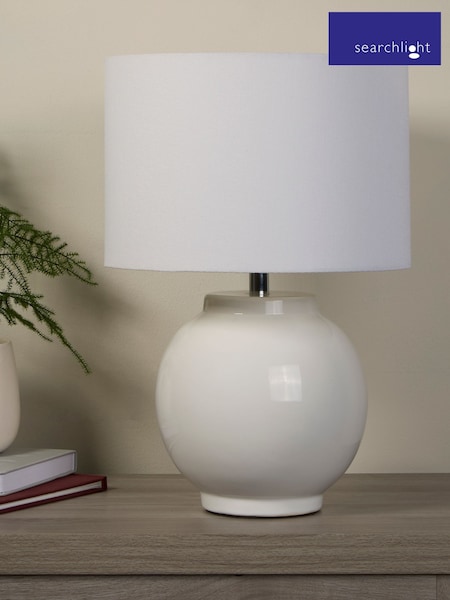Searchlight Chrome and White Rechargeable LED Touch Solstice Table Lamp (H39720) | £51