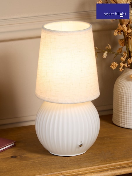 Searchlight White and Gold Nordic Moon Table Lamp (H39722) | £29