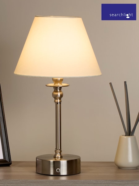 Searchlight Satin Nickel Heritage Lumière Table Lamp (H39724) | £34