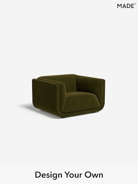 Matt Velvet Easy Clean/Deep Olive Green Jadis By Made (H39765) | £950