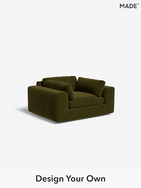 Matt Velvet Easy Clean/Deep Olive Green Alec By Made (H39779) | £950