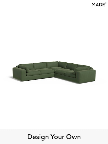 Matt Velvet Easy Clean/Grass Green Alec By Made (H39781) | £2,825