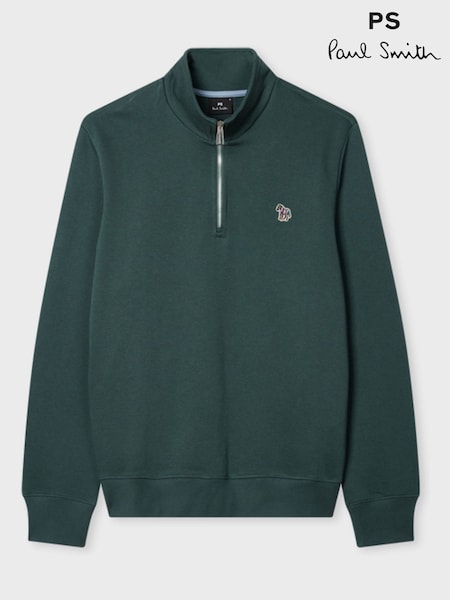 PS Paul Smith Regular Fit Quarter Zip Logo Sweatshirt Jumper (H39955) | £135