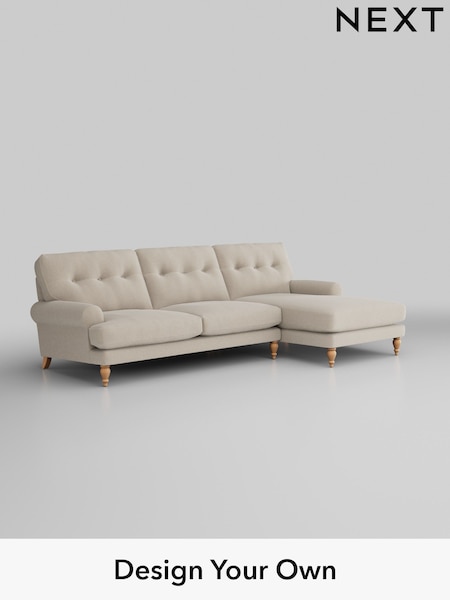 Tweedy Blend Easy Clean/Oyster Erin Buttoned Back Deep Relaxed Sit (H39958) | £1,899