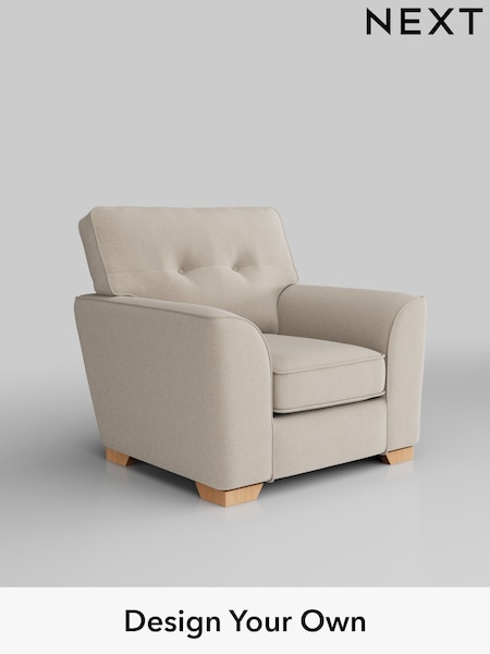 Tweedy Blend Easy Clean/Oyster Stamford Buttoned Back (H39970) | £699