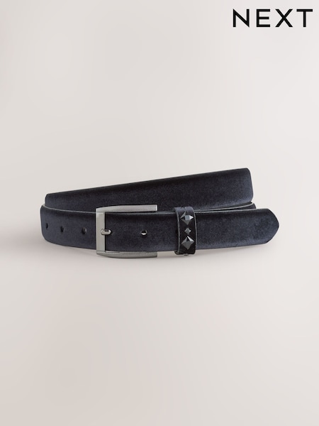 Black Velvet Belt With Stud Detail (H40002) | £12