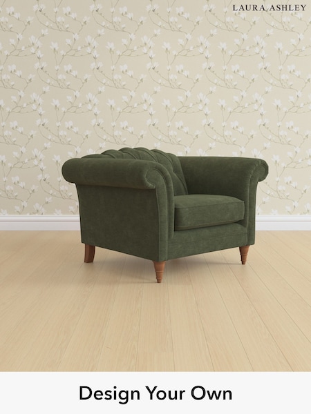 Alwyn Velvet/Ivy Green Gloucester Button Back By Laura Ashley (H40066) | £950