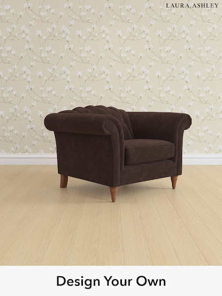 Alwyn Velvet/Chocolate Brown Gloucester Button Back By Laura Ashley (H40072) | £950