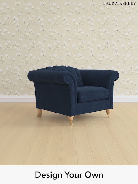 Alwyn Velvet/Midnight Navy Gloucester Button Back By Laura Ashley (H40080) | £950