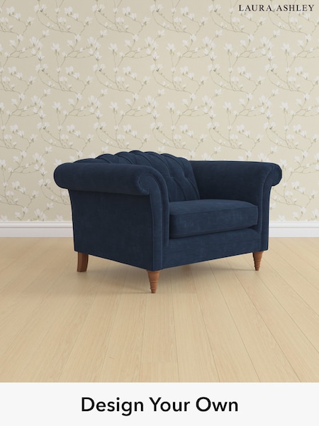 Alwyn Velvet/Midnight Navy Gloucester Button Back By Laura Ashley (H40080) | £1,050