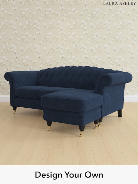 Alwyn Velvet/Midnight Navy Gloucester Button Back By Laura Ashley (H40080) | £1,900