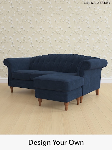 Alwyn Velvet/Midnight Navy Gloucester Button Back By Laura Ashley (H40080) | £1,900