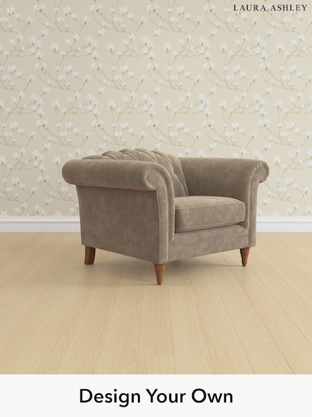 Alwyn Velvet/Truffle Natural Gloucester Button Back By Laura Ashley (H40090) | £950
