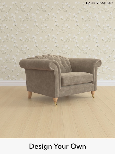 Alwyn Velvet/Truffle Natural Gloucester Button Back By Laura Ashley (H40090) | £1,050