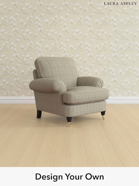 Carolyn Check/Hazelnut Natural Beaumaris By Laura Ashley (H40276) | £950