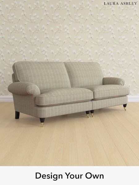 Carolyn Check/Hazelnut Natural Beaumaris By Laura Ashley (H40276) | £1,600