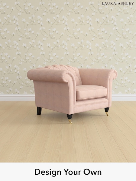 Edwin Chenille/Blush Pink Gloucester Button Back By Laura Ashley (H40414) | £1,000