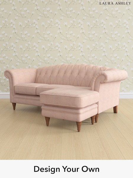 Edwin Chenille/Blush Pink Gloucester Button Back By Laura Ashley (H40414) | £2,000
