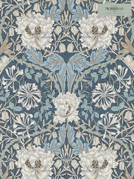 Morris & Co Honeysuckle Tulip Woad Thyme Honeysuckle  Tulip Morris  Friends 10M Wallpaper (H40475) | £140