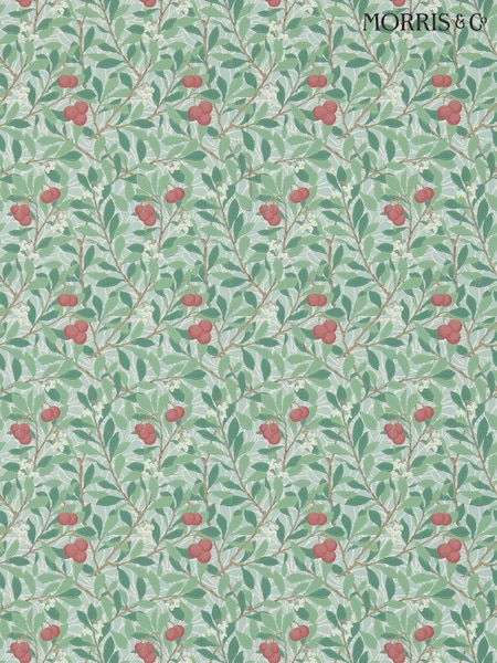 Morris & Co Arbutus Thyme Coral Arbutus Morris  Friends 10M Wallpaper (H40484) | £118