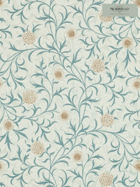 Morris & Co Scroll Loden Slate Scroll Morris  Friends 10M Wallpaper (H40494) | £118