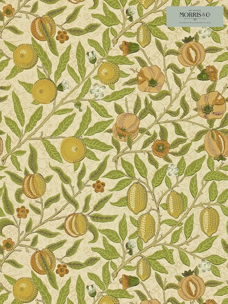 Morris & Co Fruit Lime Green Tan Fruit Morris  Friends 10M Wallpaper (H40495) | £132