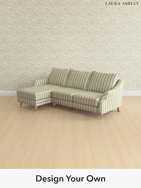 Kinsham Stripe/Hedgerow Green Beverley By Laura Ashley (H40523) | £2,175