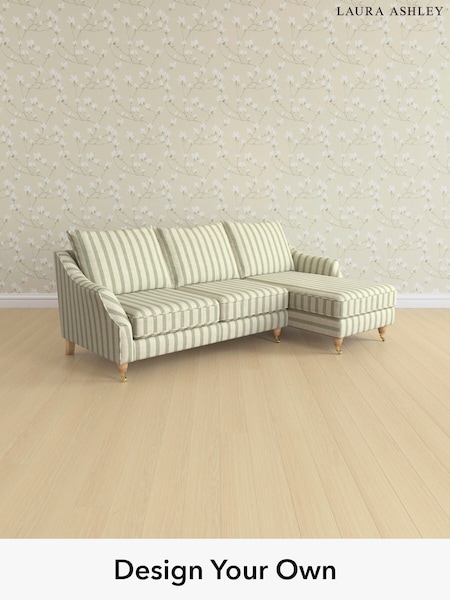 Kinsham Stripe/Hedgerow Green Beverley By Laura Ashley (H40523) | £2,175
