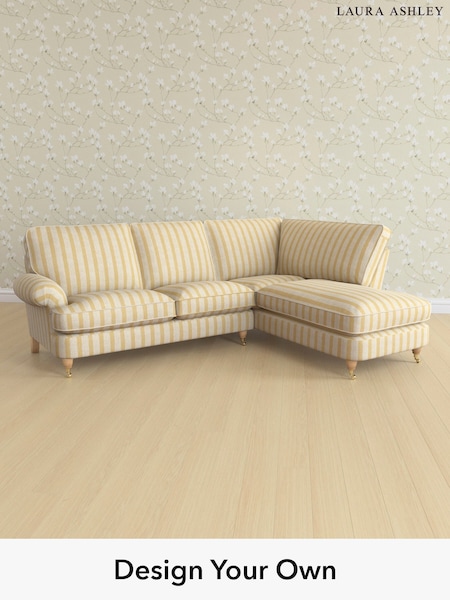 Kinsham Stripe/Ochre Yellow Beaumaris By Laura Ashley (H40529) | £2,350