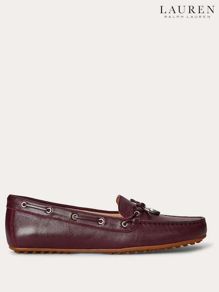 Lauren Ralph Lauren Red Red Wylie Leather Boat Shoes (H40711) | £149