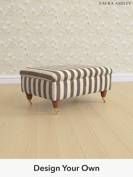 Orla Stripe/Dark Truffle Natural Beaumaris By Laura Ashley (H40783) | £625