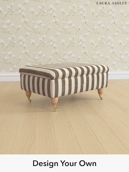 Orla Stripe/Dark Truffle Natural Beaumaris By Laura Ashley (H40783) | £625