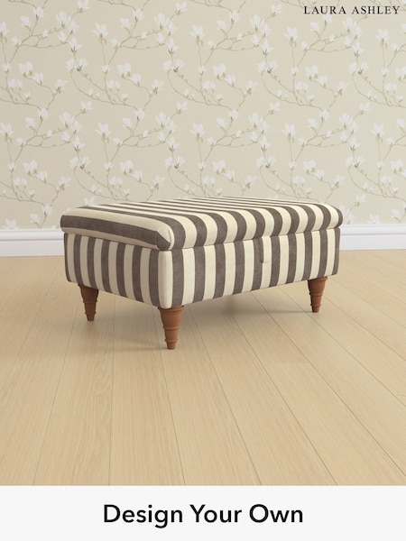 Orla Stripe/Dark Truffle Natural Beaumaris By Laura Ashley (H40783) | £625