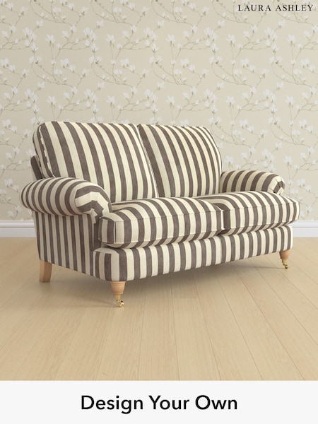 Orla Stripe/Dark Truffle Natural Beaumaris By Laura Ashley (H40783) | £1,375
