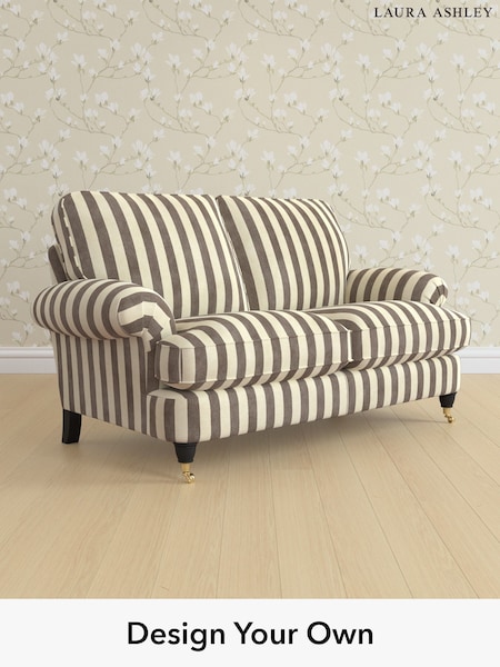 Orla Stripe/Dark Truffle Natural Beaumaris By Laura Ashley (H40783) | £1,375