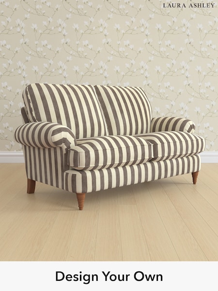 Orla Stripe/Dark Truffle Natural Beaumaris By Laura Ashley (H40783) | £1,375