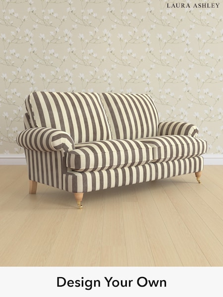 Orla Stripe/Dark Truffle Natural Beaumaris By Laura Ashley (H40783) | £1,475