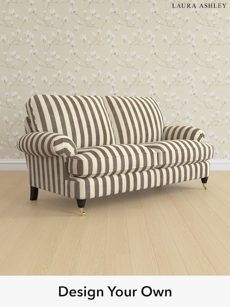 Orla Stripe/Dark Truffle Natural Beaumaris By Laura Ashley (H40783) | £1,475
