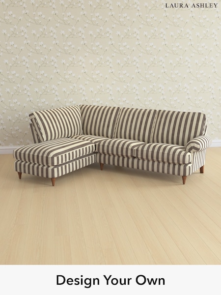 Orla Stripe/Dark Truffle Natural Beaumaris By Laura Ashley (H40783) | £2,550