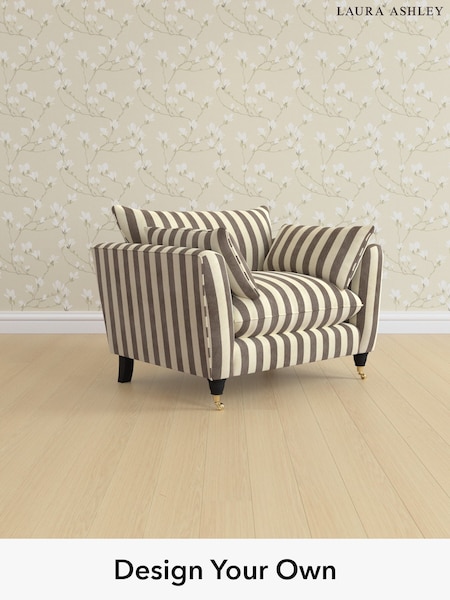 Orla Stripe/Dark Truffle Natural Casterton By Laura Ashley (H40791) | £1,100