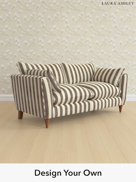 Orla Stripe/Dark Truffle Natural Casterton By Laura Ashley (H40791) | £1,475