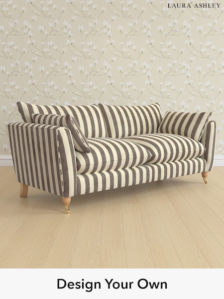Orla Stripe/Dark Truffle Natural Casterton By Laura Ashley (H40791) | £1,575
