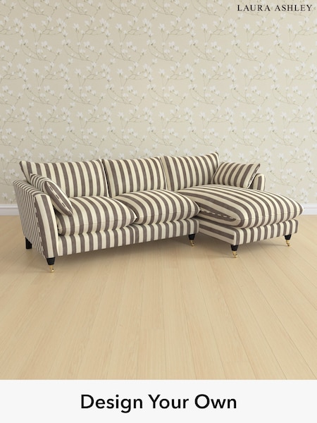 Orla Stripe/Dark Truffle Natural Casterton By Laura Ashley (H40791) | £2,375