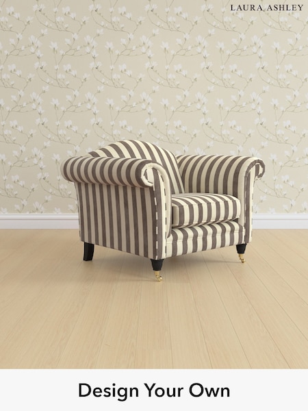 Orla Stripe/Dark Truffle Natural Gloucester By Laura Ashley (H40851) | £950
