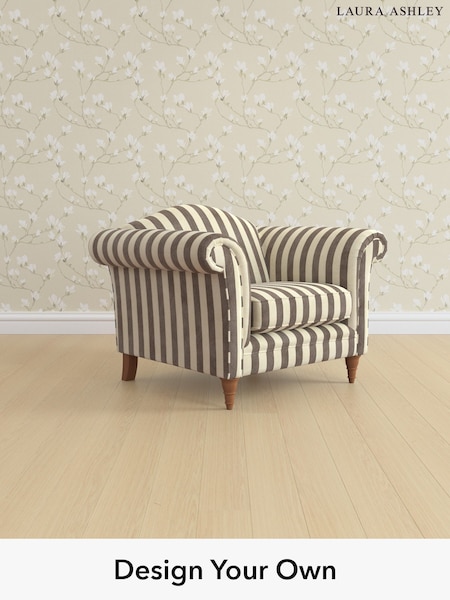 Orla Stripe/Dark Truffle Natural Gloucester By Laura Ashley (H40851) | £950