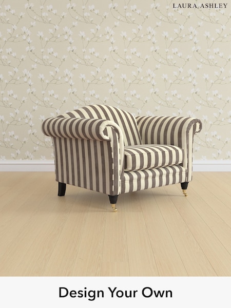 Orla Stripe/Dark Truffle Natural Gloucester By Laura Ashley (H40851) | £1,050